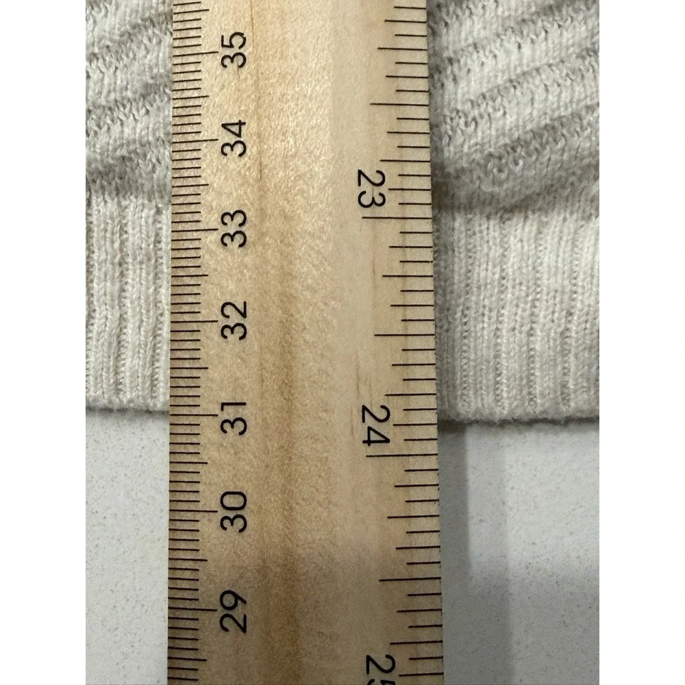 Old Navy Open Front Cardigan Women's L Beige Cotton Blend Textured Knit 3/4